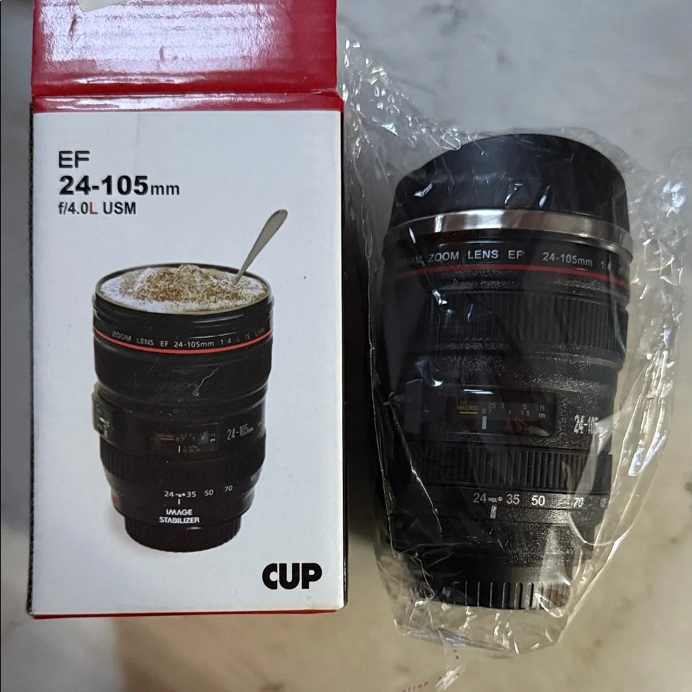 Camera Lens Mug - Black and Red